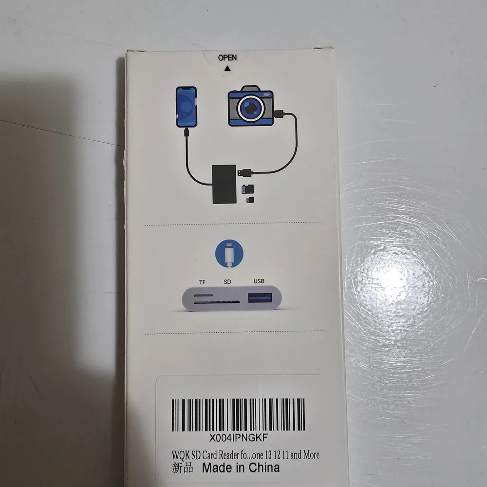 Lightning to SD/TF Card Camera Reader Adapter - White